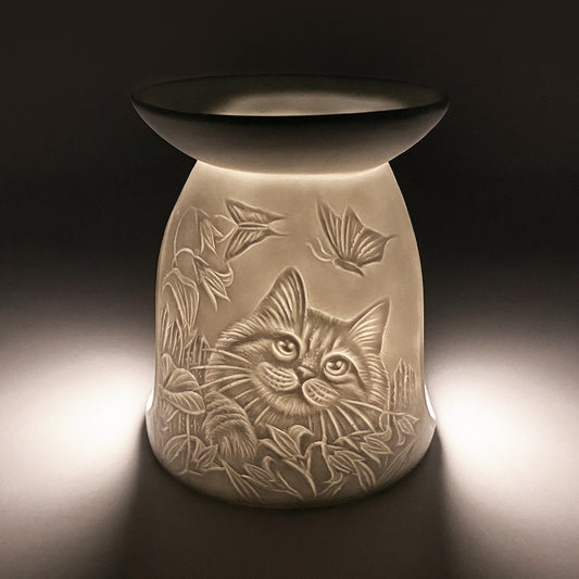 Cello Porcelain Tealight Burner - Cat