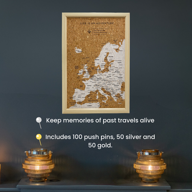 Splosh Travel Map - Inverted Europe Map - Small - White