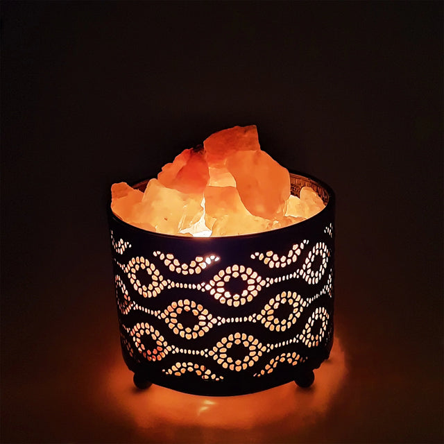 Himalayan Metal Morocco Design Salt Lamp