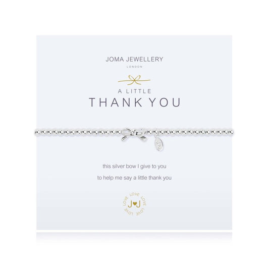 This beautiful silver plated bow is a wonderful symbol of friendship and thanks. A thoughtful way to say thank you. Beautifully presented on a simple white Joma Jewellery card, this Joma bracelet makes the perfect present for a loved one.