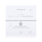 This Turtley Awesome Joma bracelet features a beautiful silver plated stretch design and the sweetest little sky blue embellished turtle charm.