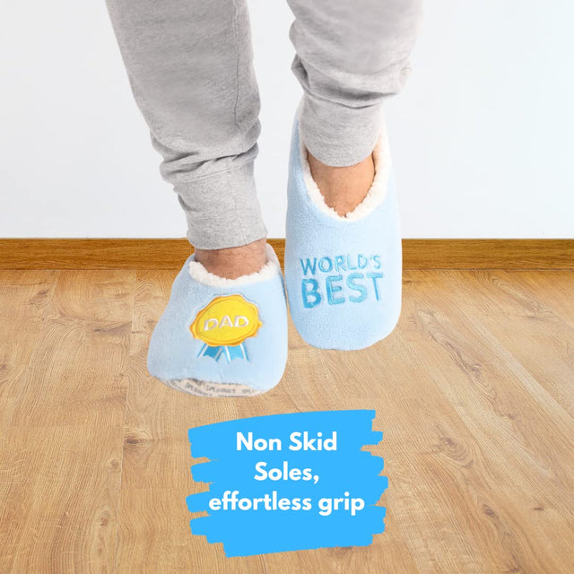 Splosh Men's Blue World Best Dad Slippers