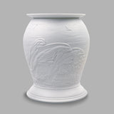 The porcelain material on this Wax Melt Burner allows bright light to shine through it, providing the opportunity to create this beautiful Dolphin design. This is done by crafting images out of thicker and thinner sections of the porcelain, allowing for detailed shadowing and a 3D effect. The porcelains elegant look will fit perfectly in any room is available in a range of designs and two different shapes.