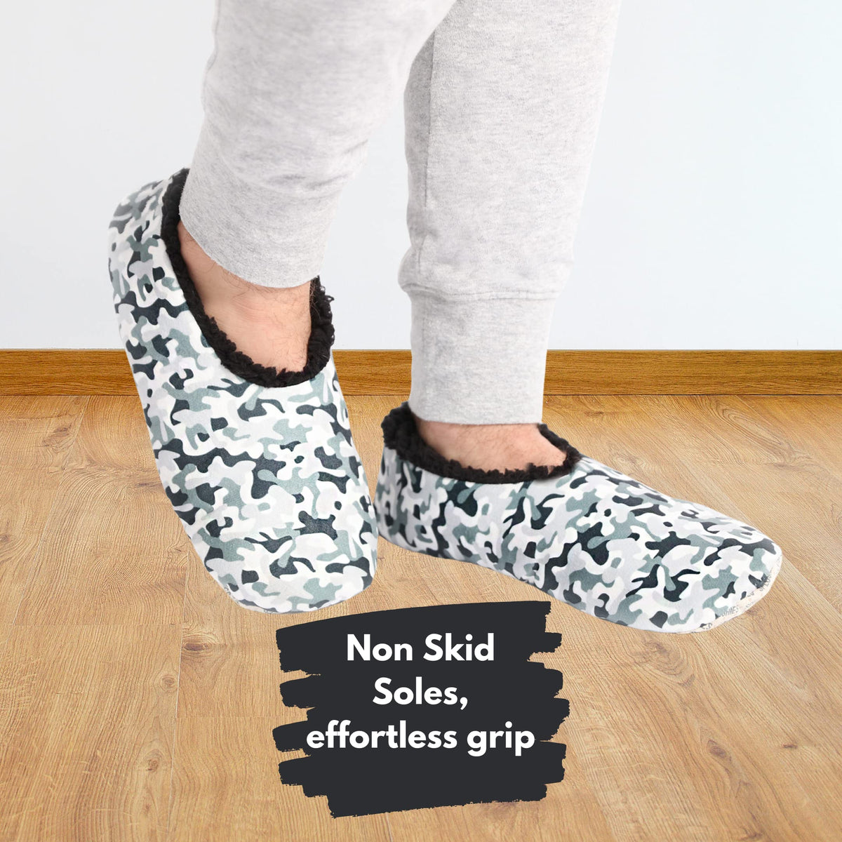Splosh Men's Grey Camo Slippers Collectables