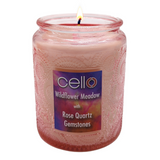 Cello Gemstone Candle - Wildflower Meadow with Rose Quartz