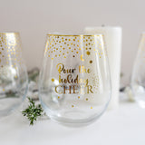 Splosh Christmas Stemless Glass - Pour the Holiday Cheer