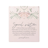 Ceramic soul sisters verse with embossed design, stand and hanging hook