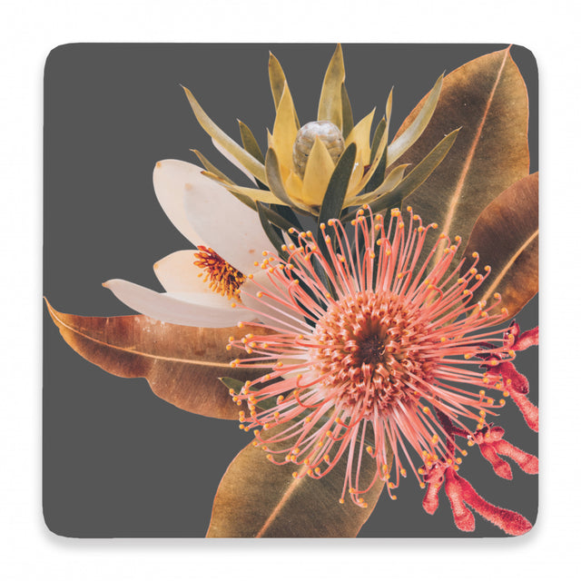 Splosh Flourish Ceramic Coaster - Red Bloom