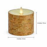 Luminara Indoor 4.0" x 4.0" Candle with Genuine Birch Finish