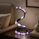 Gleneagles - (Grey Frame) Spiral Earth LED Lamp - Purple Fluorite
