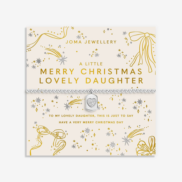 Joma Jewellery Bracelet - Christmas A Little "Merry Christmas Lovely Daughter"