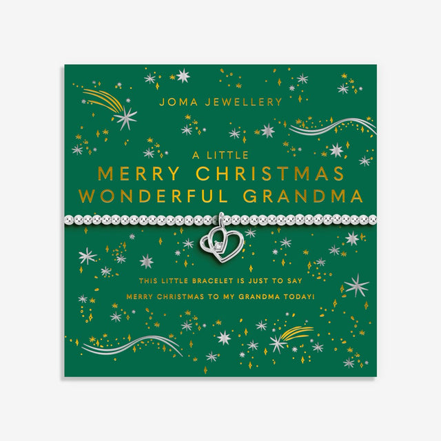 Joma Jewellery Bracelet - Christmas A Little "Merry Christmas Wonderful Grandma"