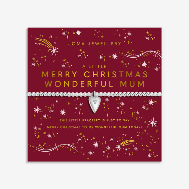 Joma Jewellery Bracelet - Christmas A Little "Merry Christmas Wonderful Mum"