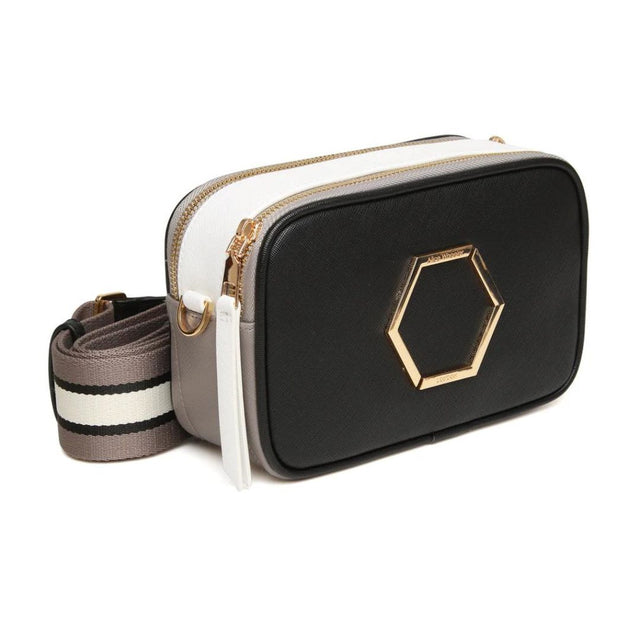 Alice Wheeler Pimlico Honeycomb Tricolour Cross Body Bag - Black