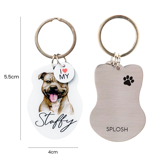 Splosh Pet Keyring - Staffy