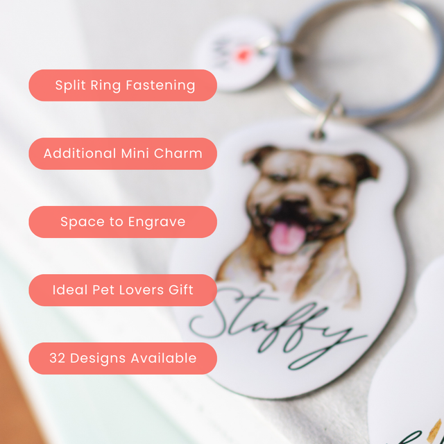 Splosh Pet Keyring - Staffy