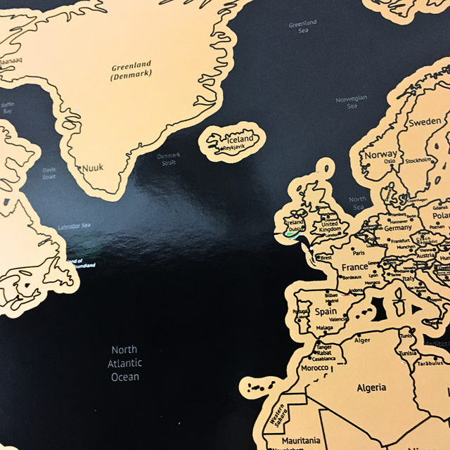 Gleneagles Scratch Off World Map Poster - Black