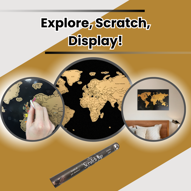 Gleneagles Scratch Off World Map Poster - Black