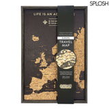 Dark edition of Splosh Europe Travel Map – scratchable and personalised travel map for tracking Europe travel with pins.