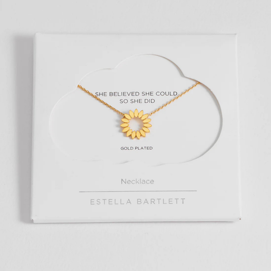 Estella Bartlett Modern Flower Necklace Gold Plated