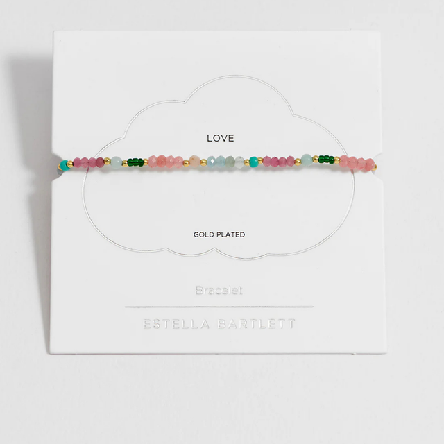 Estella Bartlett Love Green and Pink Mixed Mini Bead Bracelet