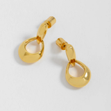 Estella Bartlett Double Drop Organic Hoop Earrings Gold Plated