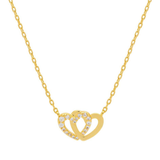 Estella Bartlett Interlocking Hearts & Stone Necklace Gold Plated