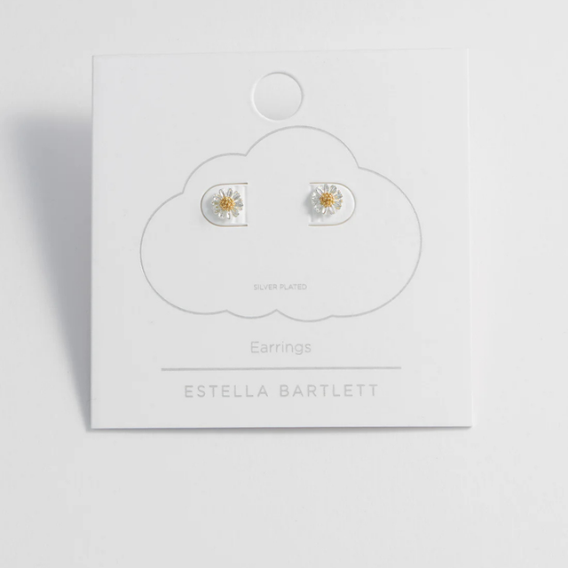 Estella Bartlett Mini Wildflower Earrings - Silver Plated - Np