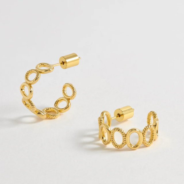 Estella Bartlett Textured Oval Hoops Gold Plated