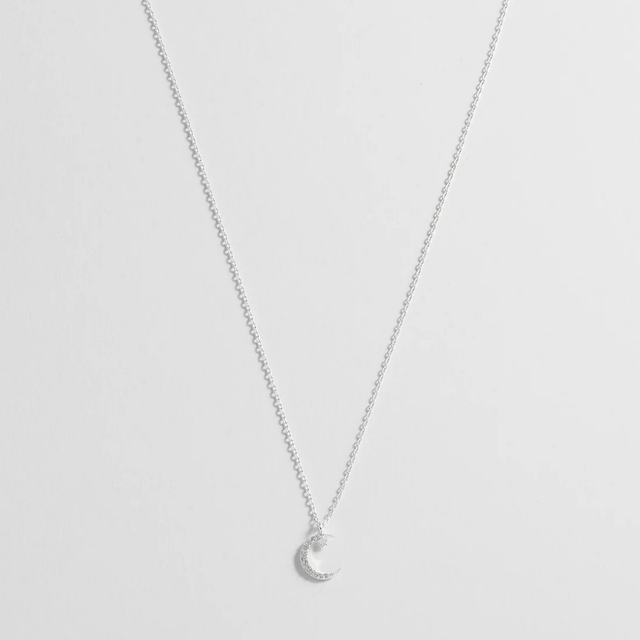 Estella Bartlett Moon and Star Necklace Silver Plated