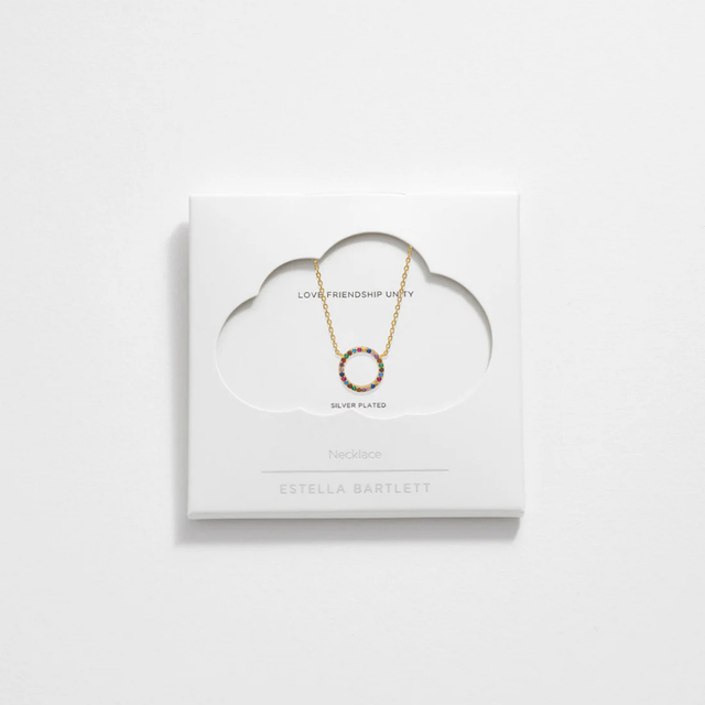 Estella Bartlett Rainbow Circle Necklace Gold Plated