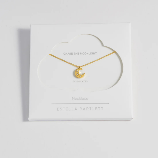 Estella Bartlett CZ Moon Pendant Gold Plated