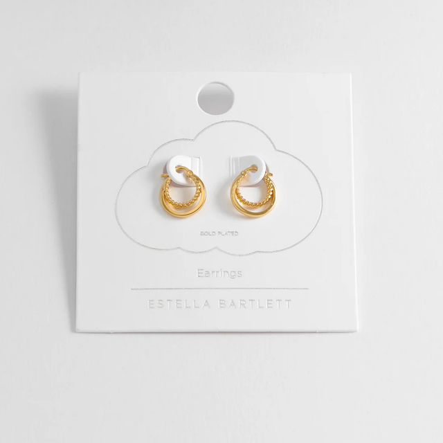 Estella Bartlett Double Twisted Hoop Earrings - Gold Plated