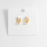 Estella Bartlett Double Hoop Drop Pearl Earrings - Gold Plated