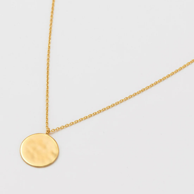 Estella Bartlett Hammered Disc Pendant Gold Plated