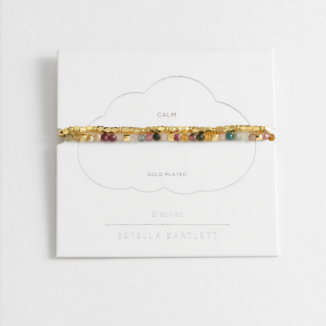 Estella Bartlett Calm Coco Bead And Tourmaline Double Bracelet