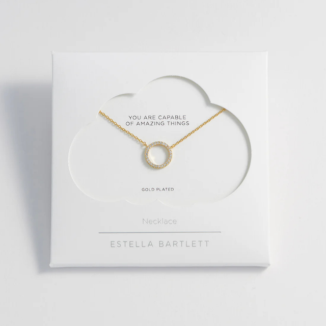 Estella Bartlett Circle CZ Necklace Gold Plated