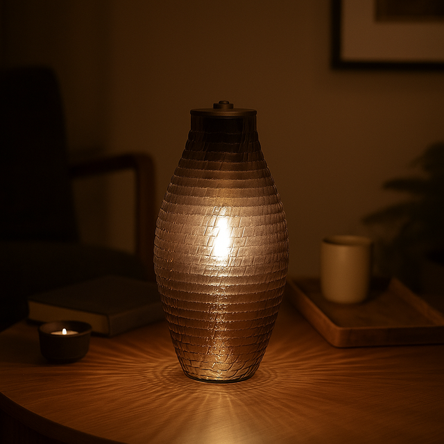 Cello Lighting - Diamond Barrel Vase Brown