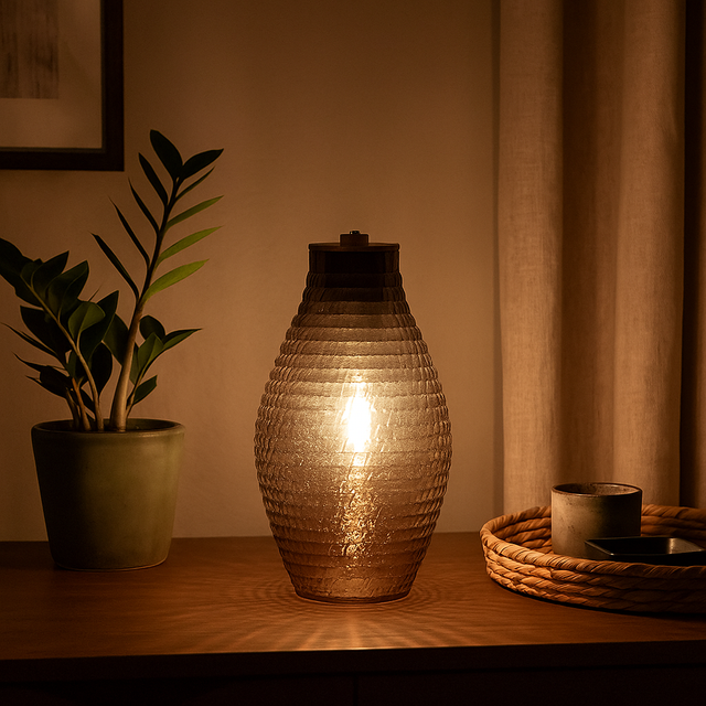 Cello Lighting - Diamond Barrel Vase Brown