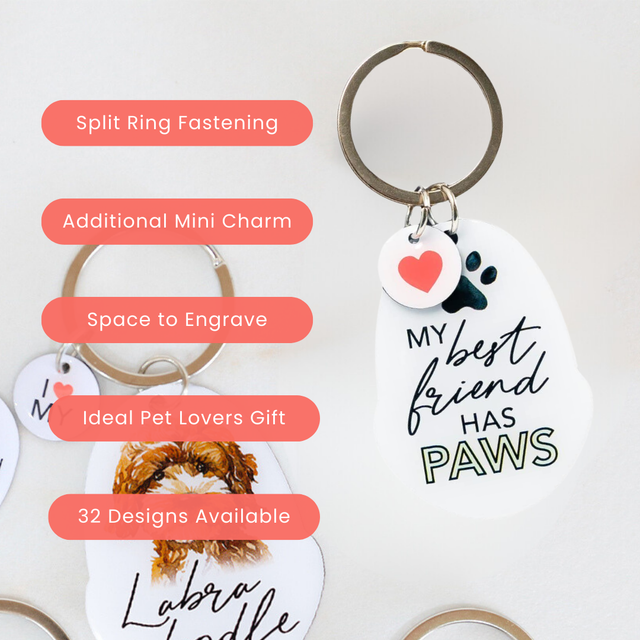 Splosh Pet Keyring - Best Friend Has Paws