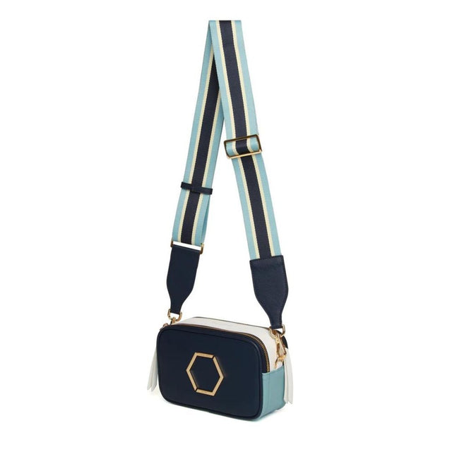 Alice Wheeler Pimlico Honeycomb Tricolour Cross Body Bag - Navy