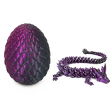 3D Printed Dragon & Egg - Black & Purple