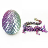 3D Printed Dragon & Egg - Purple, Blue & Yellow