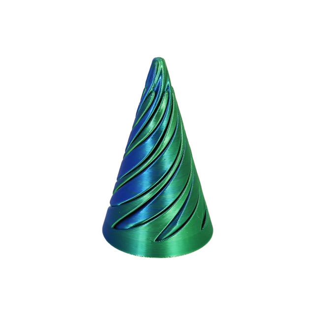 3D Printed Large Spiral Cone - Blue & Green