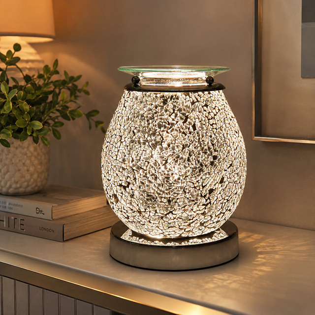 Cello Electric Wax Burner Touch Mosaic - Silver