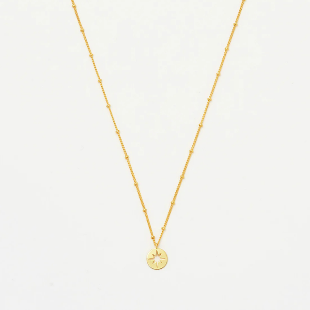 Estella Bartlett Starburst Disc Necklace Gold Plated