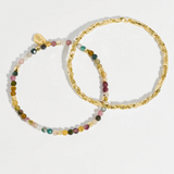 Estella Bartlett Calm Coco Bead And Tourmaline Double Bracelet