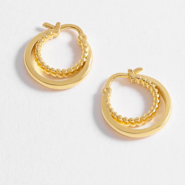 Estella Bartlett Double Twisted Hoop Earrings - Gold Plated