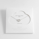 Estella Bartlett Interlocking Heart CZ Necklace Silver Plated