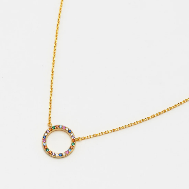 Estella Bartlett Rainbow Circle Necklace Gold Plated